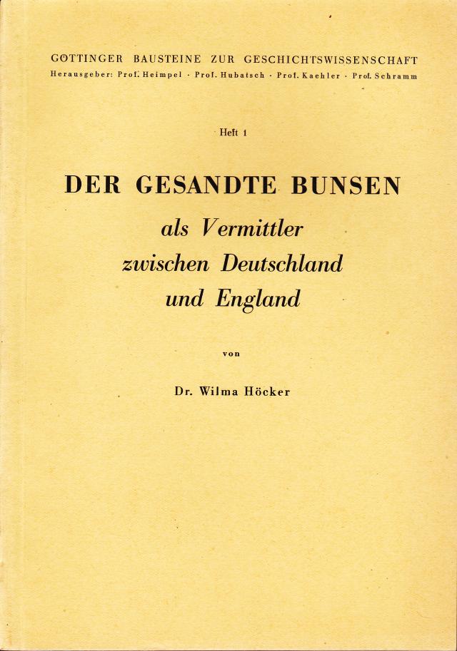 Der Gesandte Bunsen als Vermittler zwischen Deutschland und England