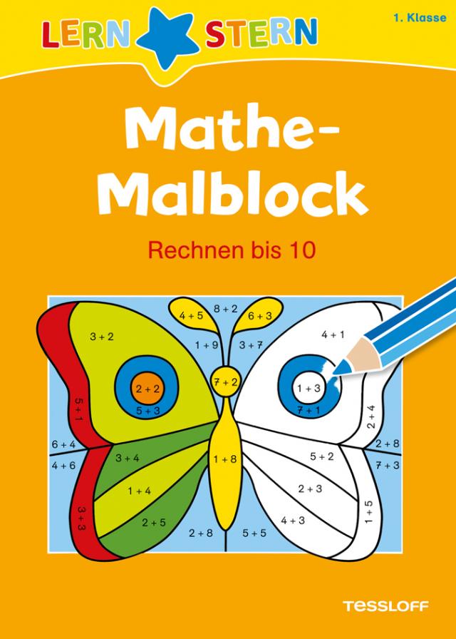 LERNSTERN Mathe-Malblock 1. Klasse. Rechnen bis 10