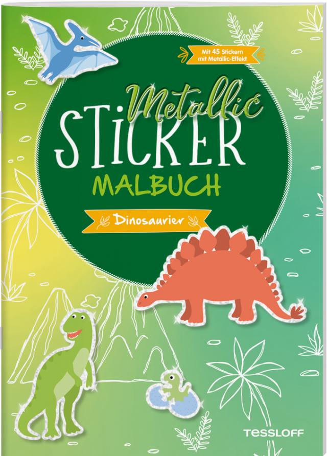 Metallic-Sticker Malbuch. Dinosaurier