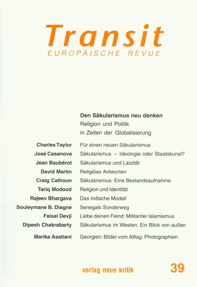 Transit 39. Europäische Revue