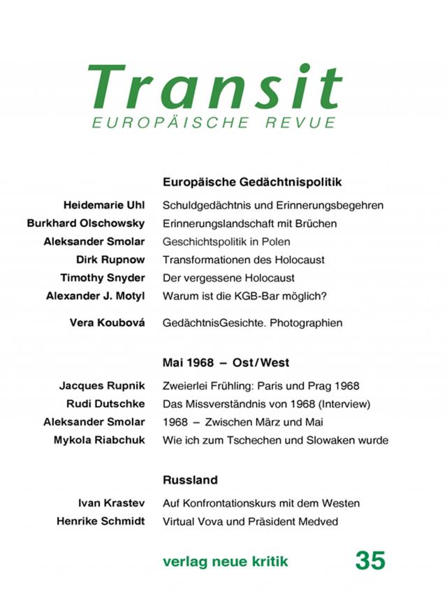 Transit 35. Europäische Revue