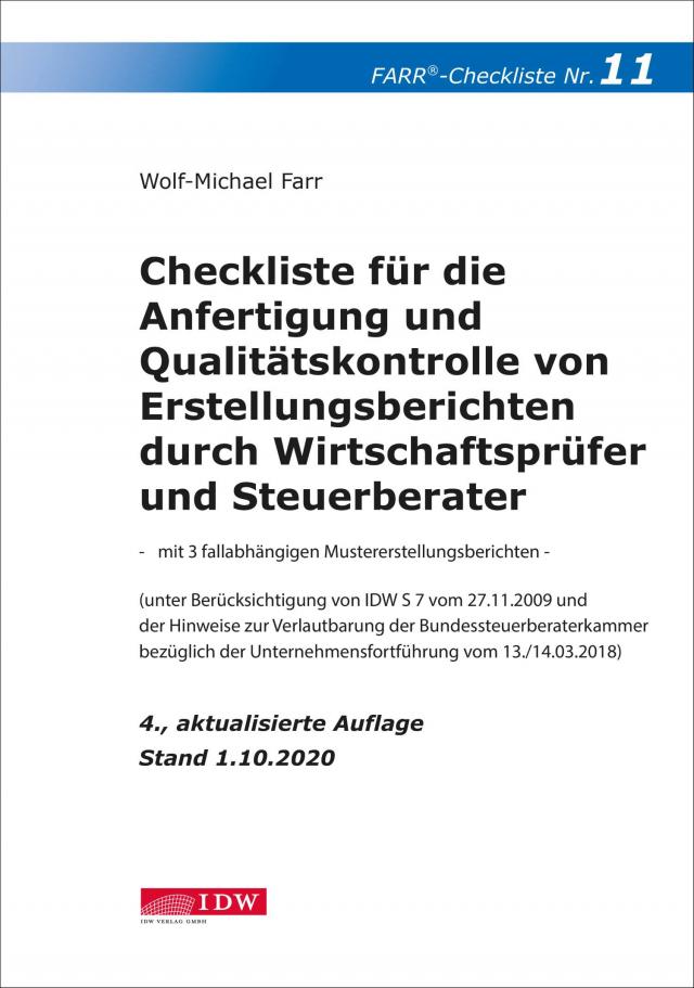 Farr, Checkliste 11 (Erstellungsberichte) 4. Aufl.
