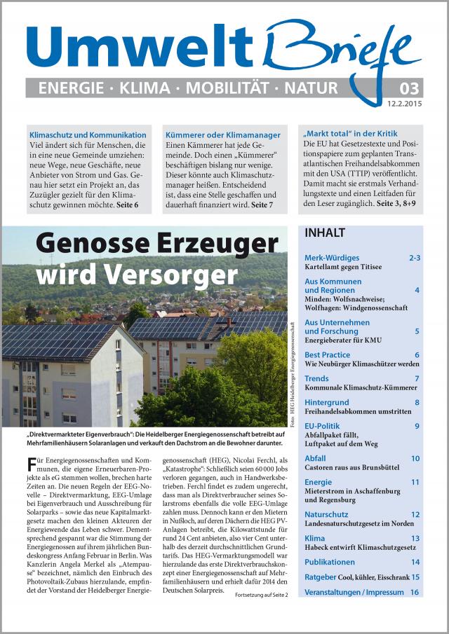 Zeitschrift UmweltBriefe Heft 03/2015