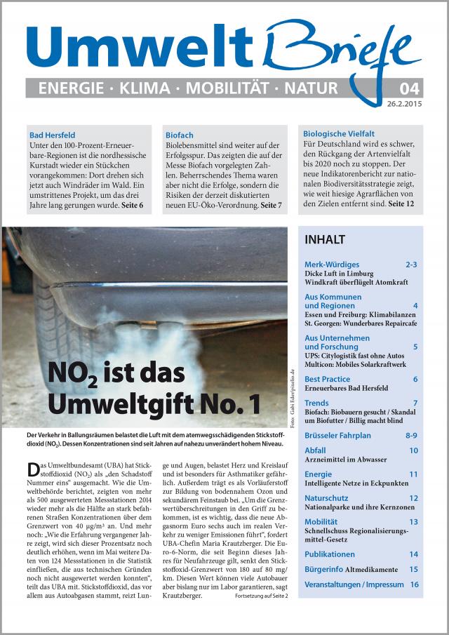 Zeitschrift UmweltBriefe Heft 04/2015