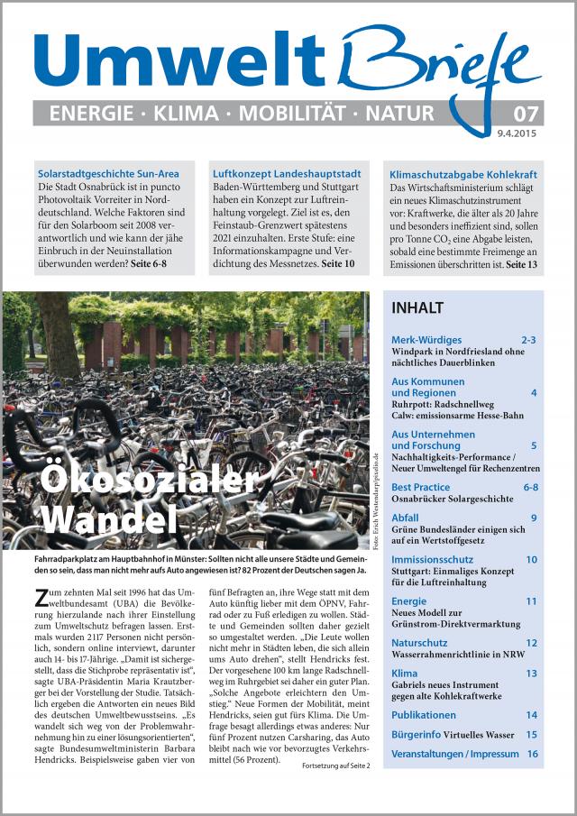 Zeitschrift UmweltBriefe Heft 07/2015