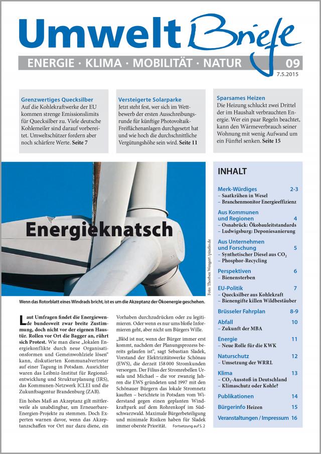 Zeitschrift UmweltBriefe Heft 09/2015
