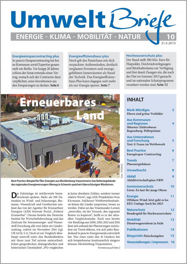 Zeitschrift UmweltBriefe Heft 10/2015