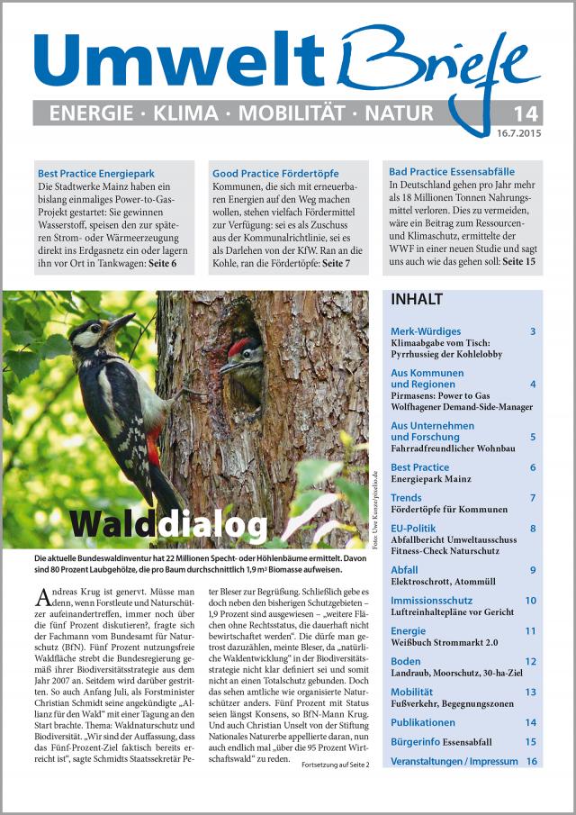 Zeitschrift UmweltBriefe Heft 14/2015