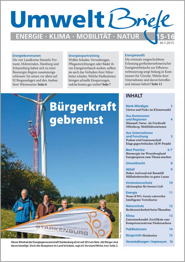 Zeitschrift UmweltBriefe Heft 15-16/2015