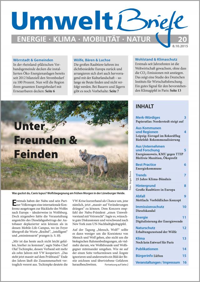 Zeitschrift UmweltBriefe Heft 20/2015