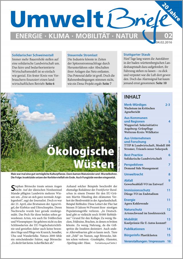 Zeitschrift UmweltBriefe Heft 02/2016
