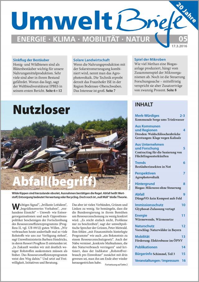 Zeitschrift UmweltBriefe Heft 05/2016