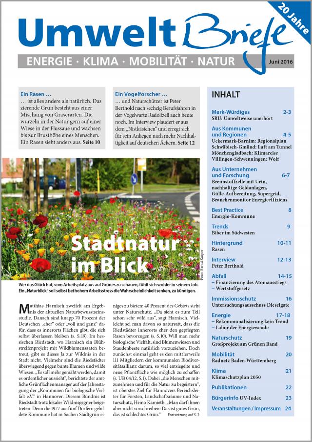 Zeitschrift UmweltBriefe Heft Juni 2016