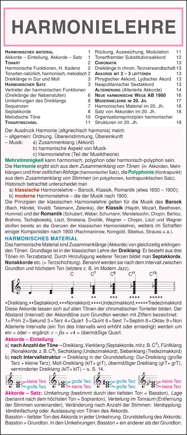 Leporello: Harmonielehre – Die komplette Theorie im Überblick
