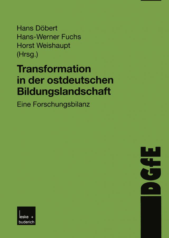 Transformation in der ostdeutschen Bildungslandschaft