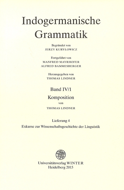Indogermanische Grammatik, Bd IV: Wortbildungslehre (Derivationsmorphologie) / Komposition