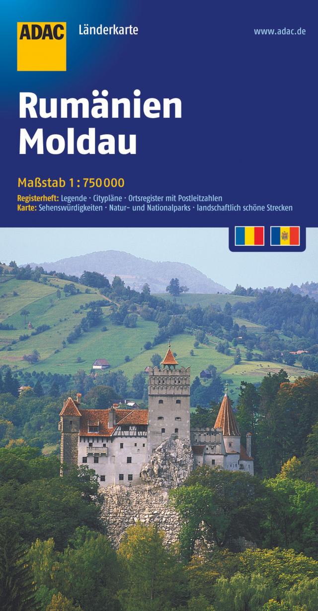 ADAC LänderKarte Rumänien, Moldau 1:750 000