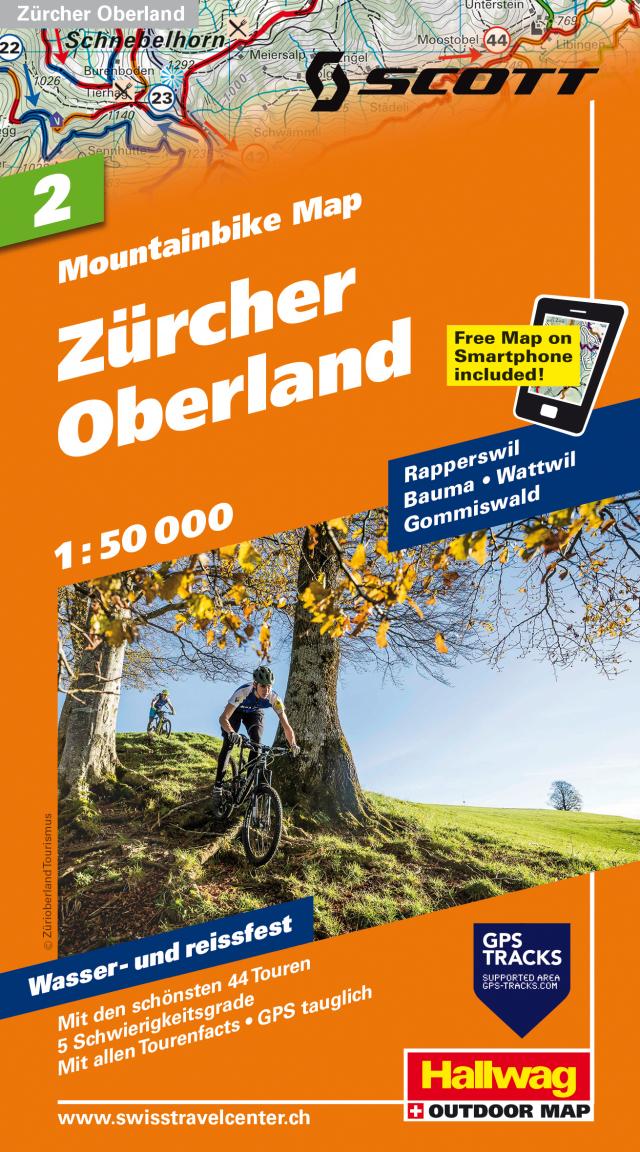 Zürcher Oberland Nr. 02 Mountainbike-Karte 1:50 000