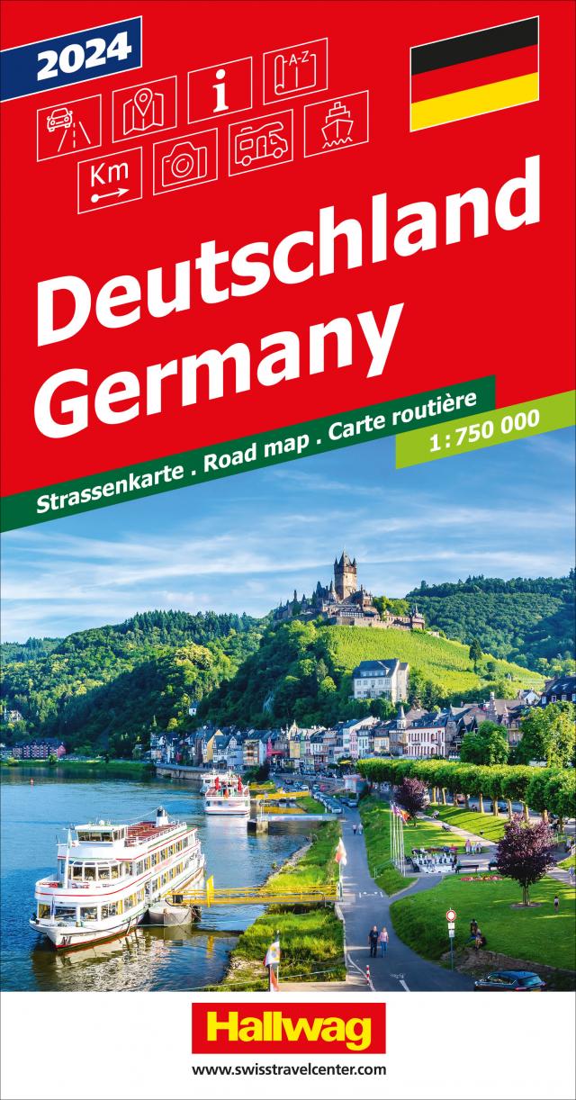 Deutschland 2024 Strassenkarte 1:750 000