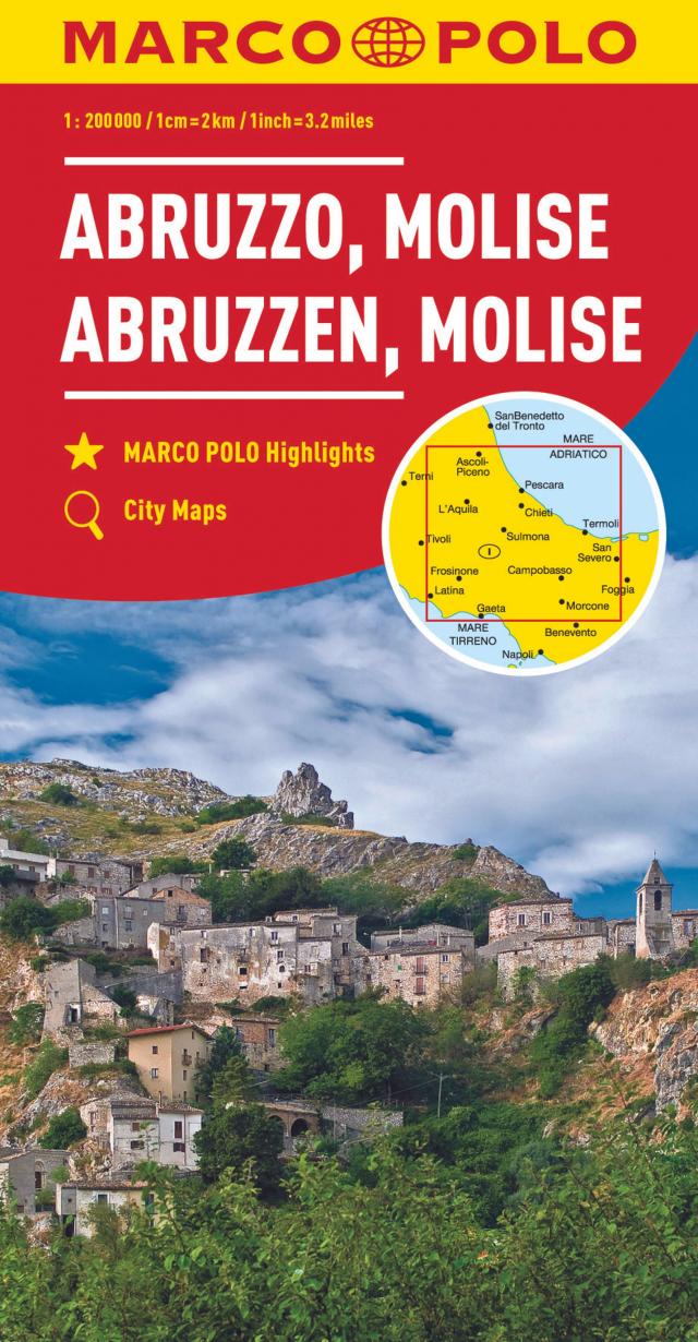 MARCO POLO Regionalkarte Italien 10 Abruzzen, Molise 1:200.000. Abruzzes, Molise / Abruzzo, Molise / Abruzzi, Molise