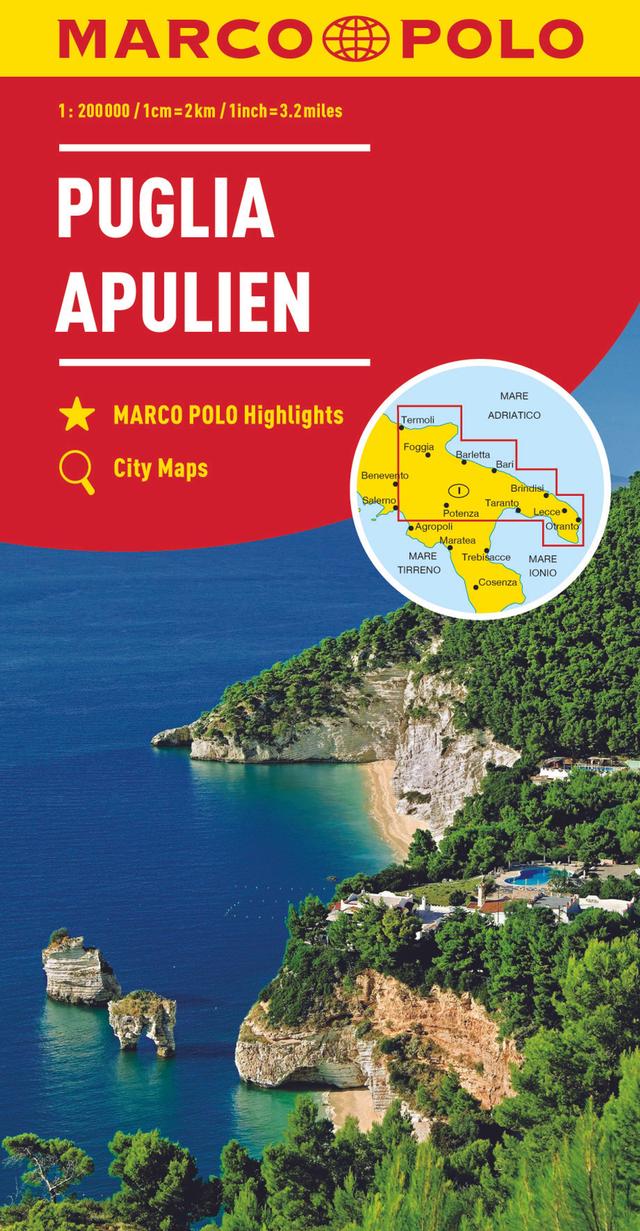 MARCO POLO Regionalkarte Italien 11 Apulien 1:200.000. Pouilles / Puglia / Apulia