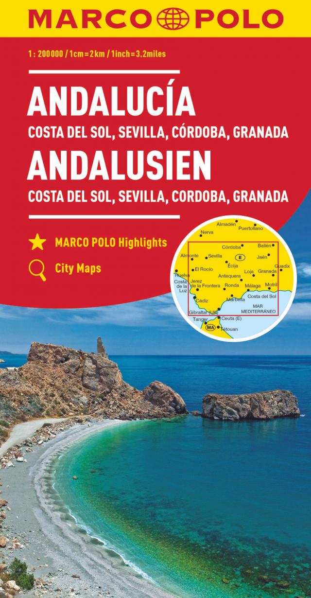 MARCO POLO Regionalkarte Andalusien, Costa del Sol 1:200.000