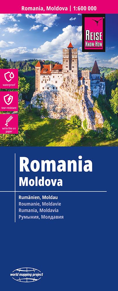 Reise Know-How Landkarte Rumänien, Moldau / Romania, Moldova (1:600.000). Romania, Moldova / Roumanie, Moldavie / Romania, Moldavia