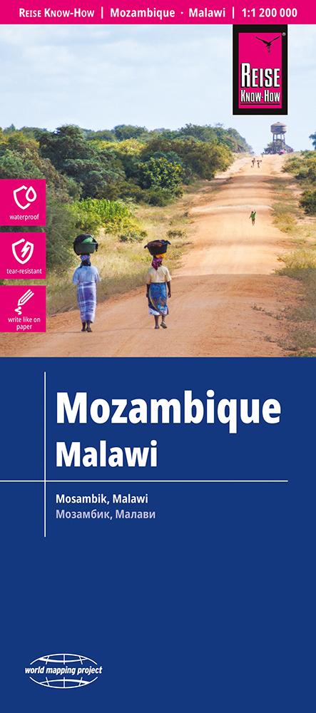Reise Know-How Landkarte Mosambik, Malawi  1:1.200.000