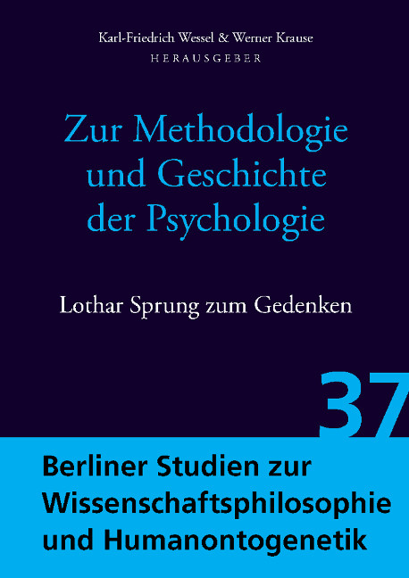 Zur Methodologie und Geschichte der Psychologie
