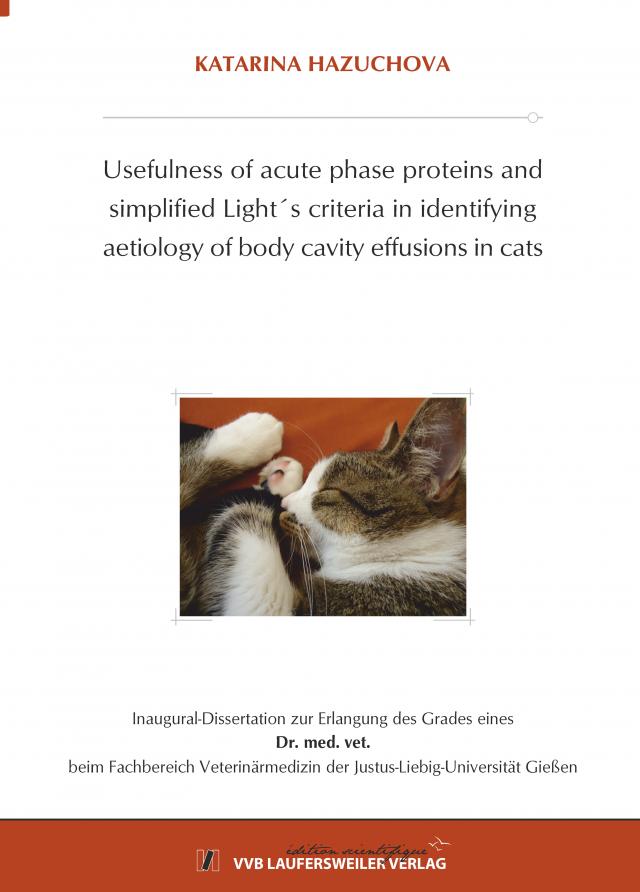 Usefulness of acute phase proteins and simplified Light´s criteria in identifying aetiology of body cavity effusions in cats