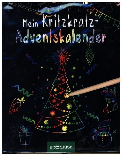 Mein Kritzkratz-Adventskalender, m. Holzstift