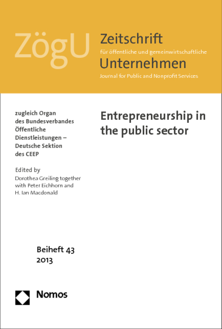 Entrepreneurship in the public sector