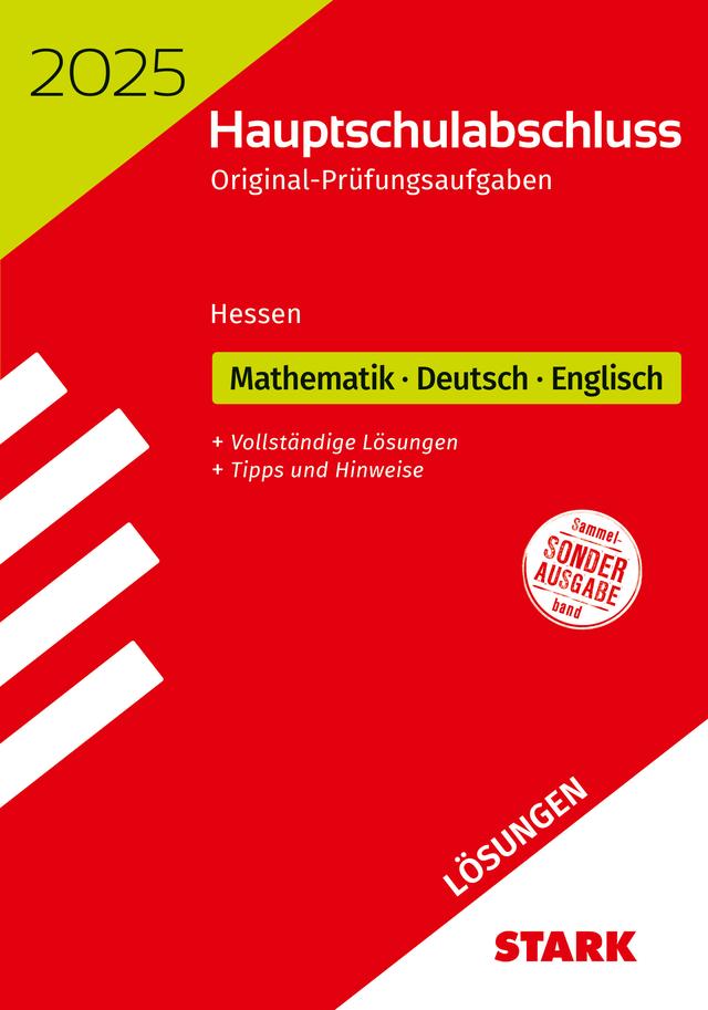 STARK Lösungen zu Original-Prüfungen Hauptschulabschluss 2025 - Mathematik, Deutsch, Englisch - Hessen