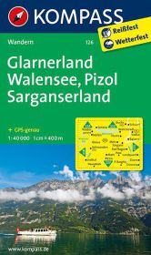 Glarnerland - Walensee - Pizol - Sarganserland 1:40000