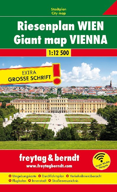 Freytag & Berndt Stadtplan Riesenplan Wien 1:12.500. Plano gigante Viena. Reuze kaart Wenen, Giant map Vienna; Plan géant Vienne; PIanta gigante Vienna