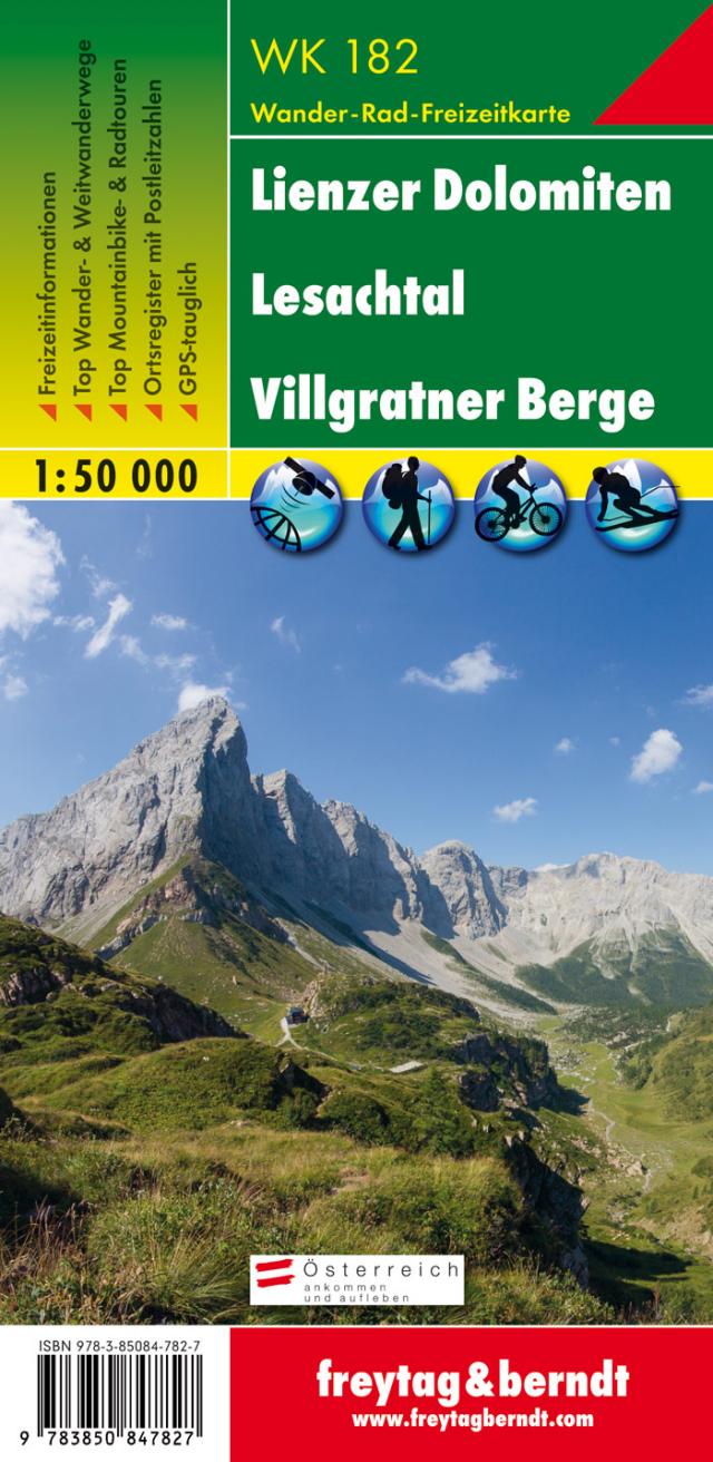 Lienzer Dolomiten - Lesachtal - Villgratner Berge, Wanderkarte 1:50.000, freytag & berndt, WK 182