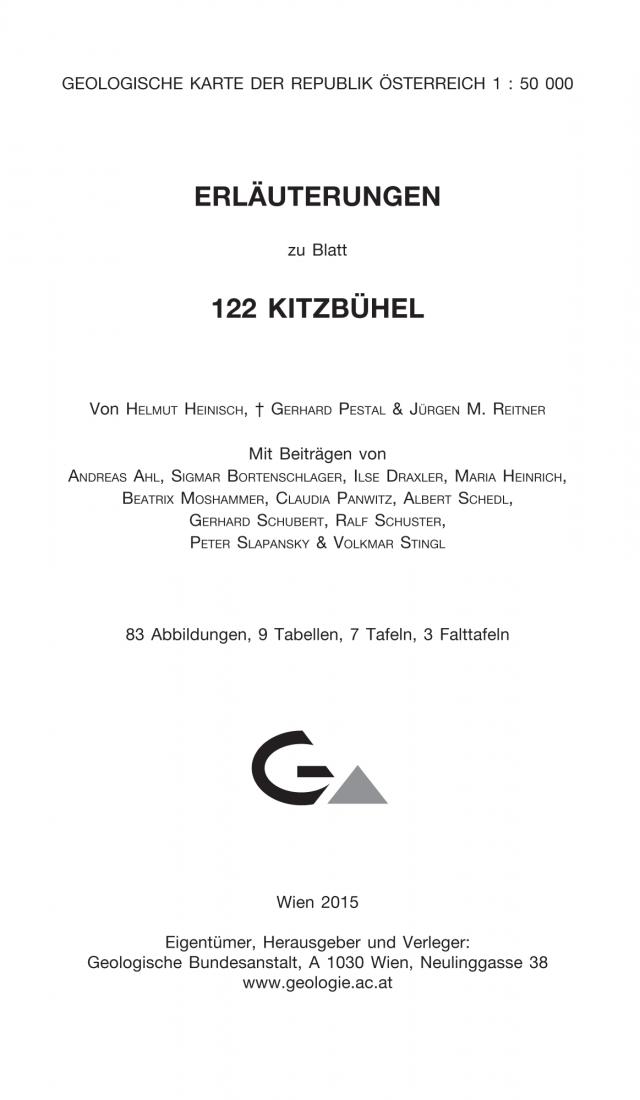 Erläuterungen zu Blatt 122 Kitzbühel