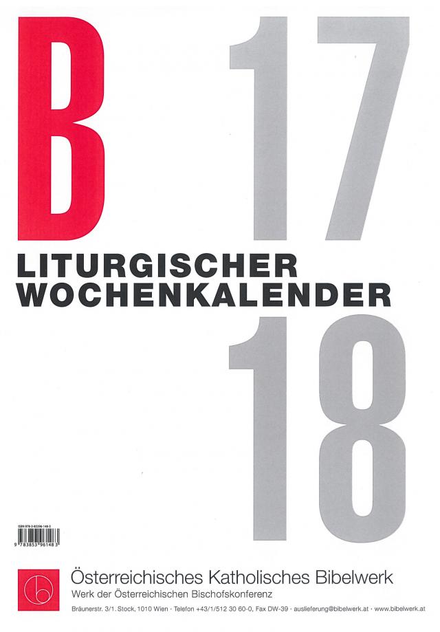 Liturgischer Wochenkalender LJ B 2017/2018