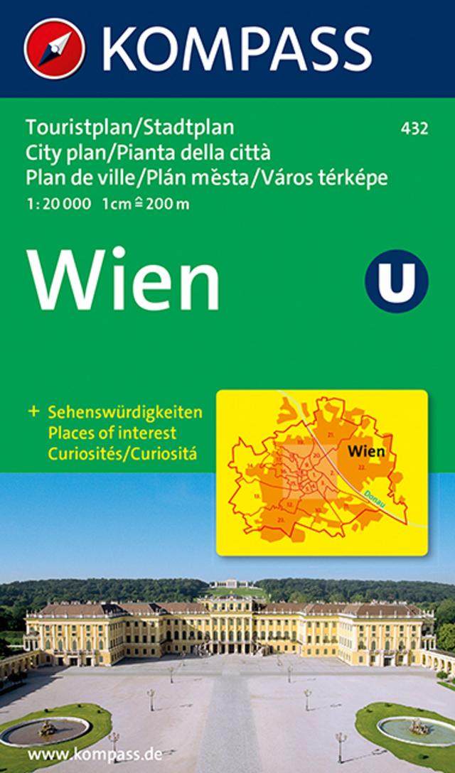 KOMPASS Stadtplan Wien 1:20.000