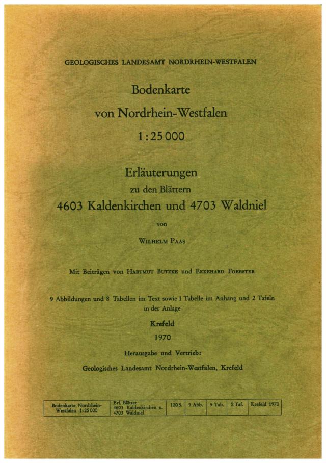 Bodenkarten von Nordrhein-Westfalen 1:25000 / Kaldenkirchen und Waldniel