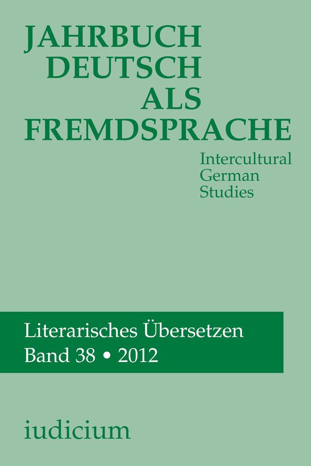 Jahrbuch Deutsch als Fremdsprache, Bd. 38/2012