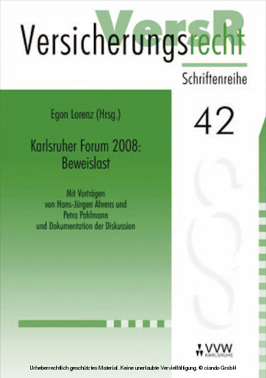 Karlsruher Forum 2008: Beweislast
