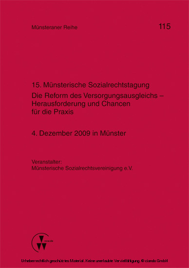15. Münsterische Sozialrechtstagung