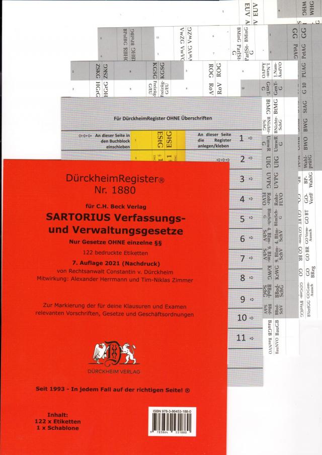 DürckheimRegister® SARTORIUS OHNE §§