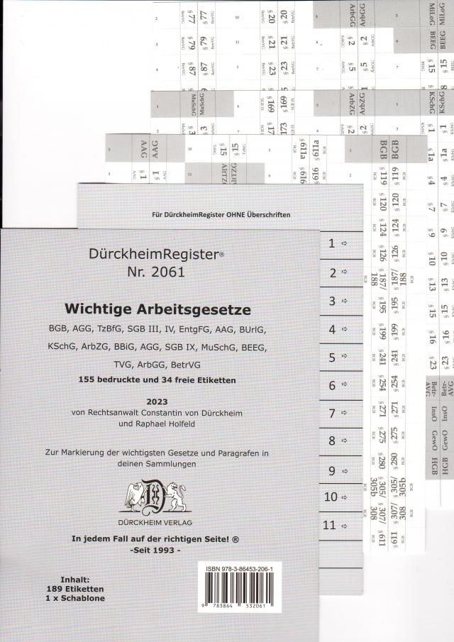 DürckheimRegister® ARBEITSGESETZE 2023