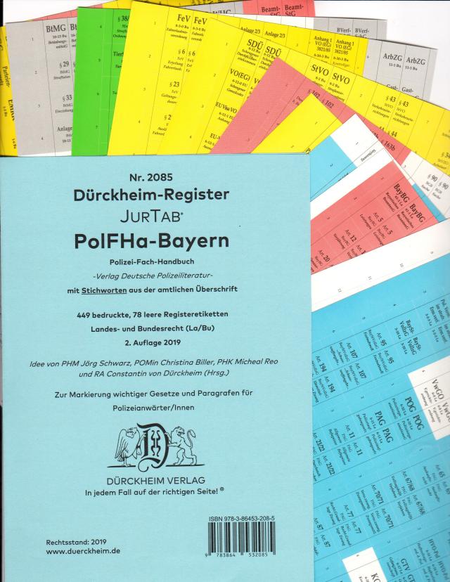 DürckheimRegister® PolFHa- Polizei-Fach-Handbuch, DürckheimRegister® mit Gesetzen und Paragrafen