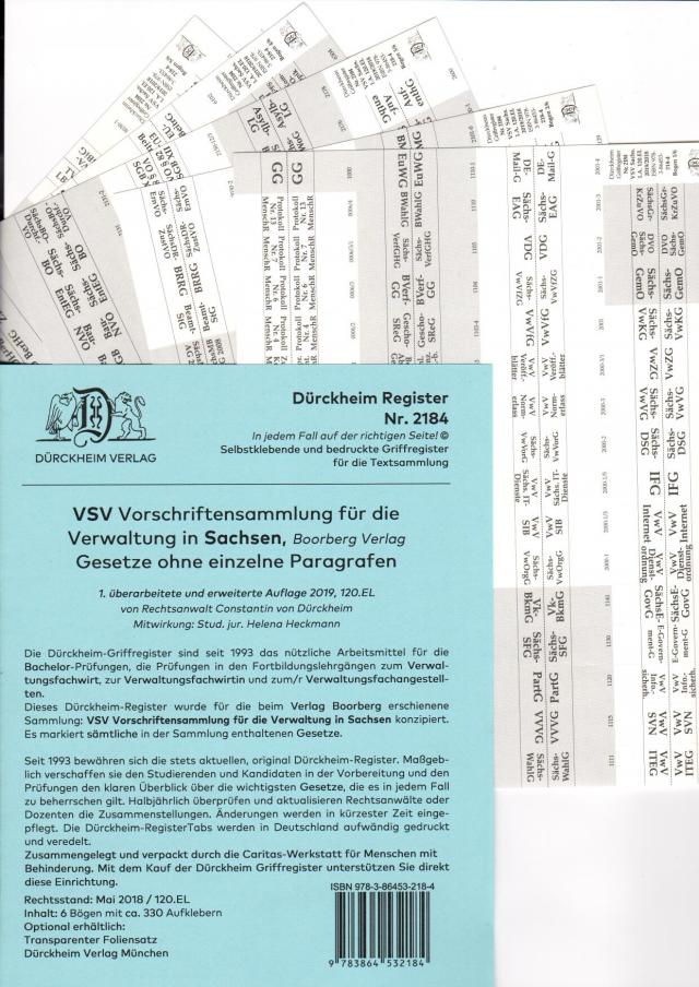 DürckheimRegister® VSV SACHSEN, BOORBERG Verlag