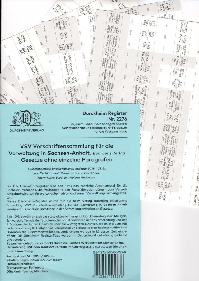 DürckheimRegister® VSV Sachsen-Anhalt, BOORBERG Verlag