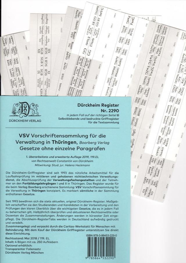 DürckheimRegister® VSV THÜRINGEN, BOORBERG Verlag