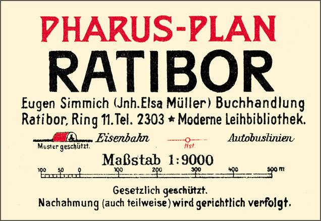 Pharus-Plan Ratibor /Raciborz 1933